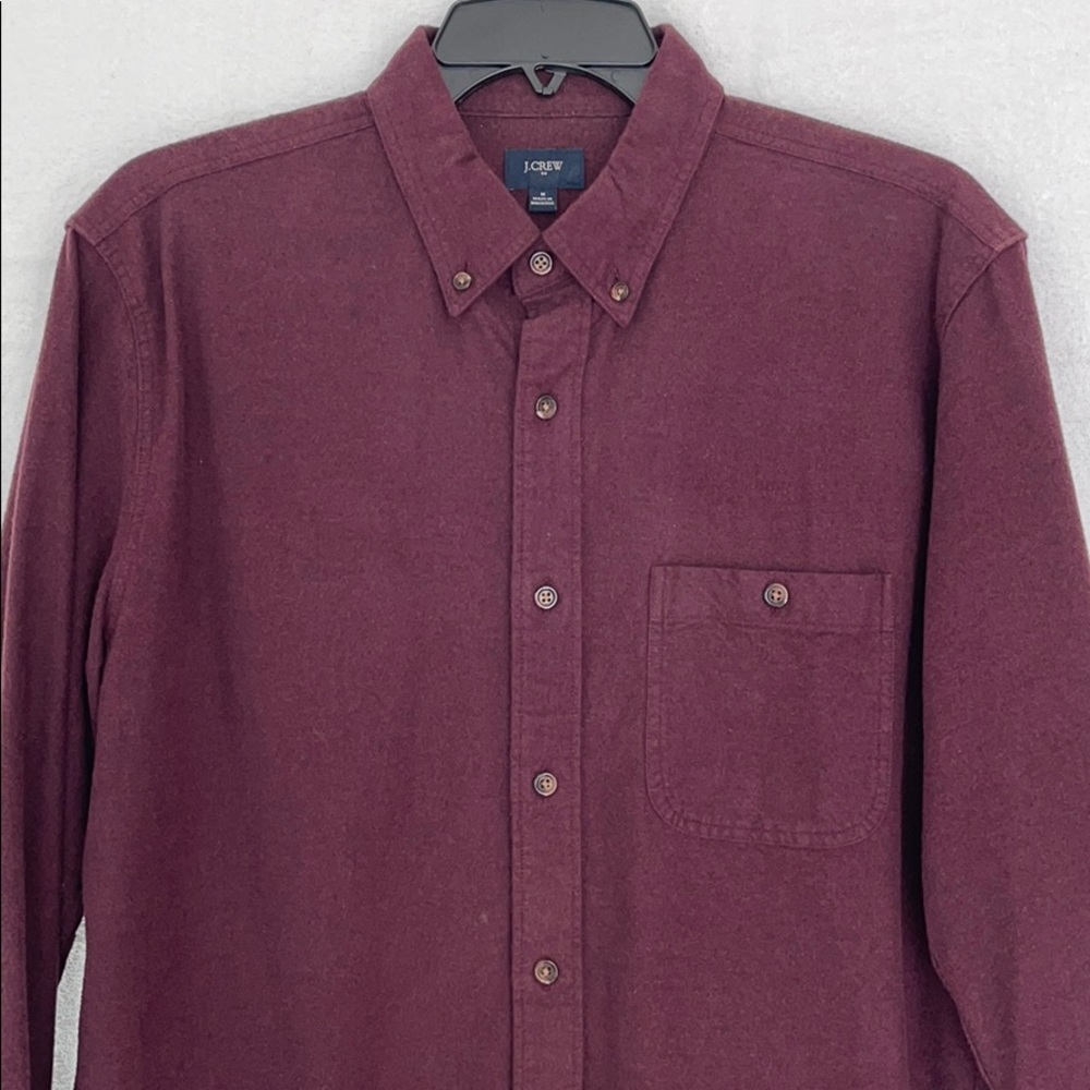 J. Crew Men Burgundy warm button up